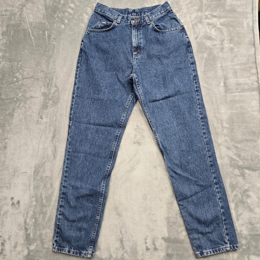 Vintage Lee High Rise Mom Jeans Medium Wash Tapered Leg Womens Size 6 27x30